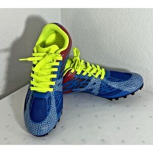 THESTRON Men's Track Spikes Running Shoes 8.5 US/EUR 41 EUC Blue & Yellow &‎ Red